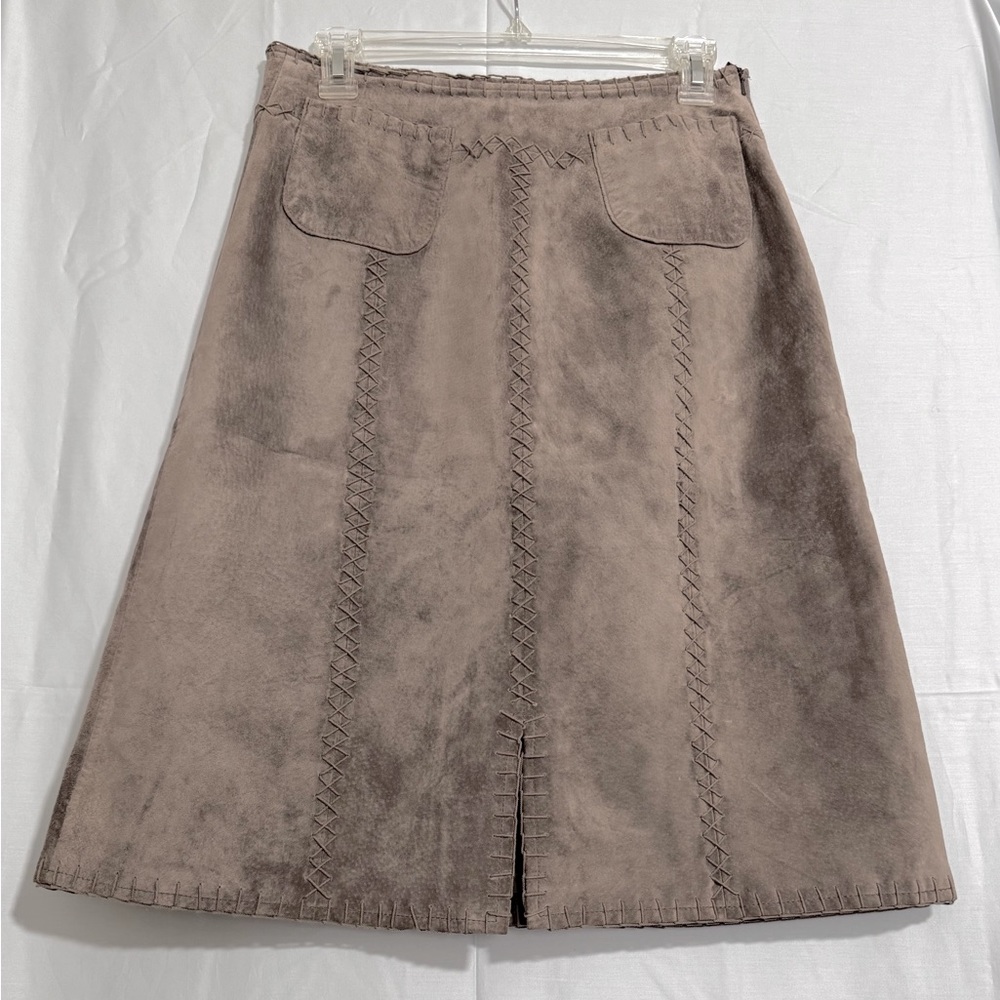 J Jill Leather Smooth Suede Skirt Size 4